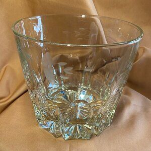 Vintage Princess House Heritage Collection Etched Floral Lead Crystal Ice Bucket